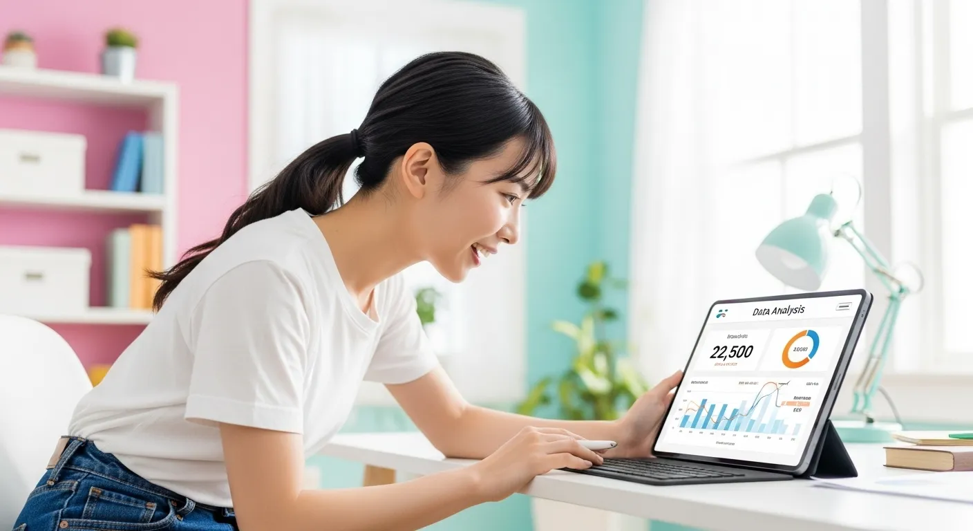 伸び悩むクリエイターがデータを活用するイメージ